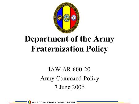 Department of the Army Fraternization Policy