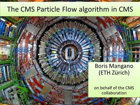 The CMS Particle Flow algorithm in CMS