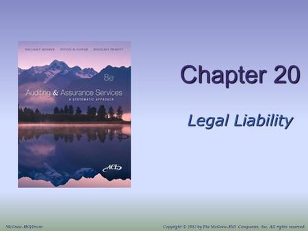Chapter 20 Legal Liability McGraw-Hill/Irwin