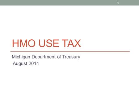 Michigan Department of Treasury August 2014