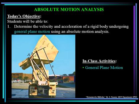 ABSOLUTE MOTION ANALYSIS