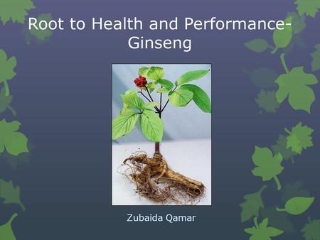 Root to Health and Performance-Ginseng