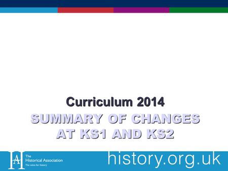 SUMMARY OF CHANGES AT KS1 AND KS2 Curriculum 2014.