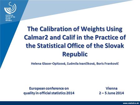 European conference on quality in official statistics 2014