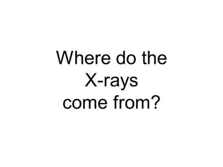 Where do the X-rays come from?. Electric charge balloon Wool Sweater - - - - - - + + +
