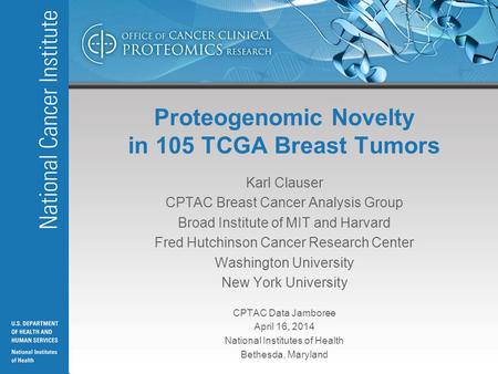 Proteogenomic Novelty in 105 TCGA Breast Tumors