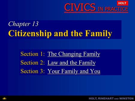 Chapter 13 Citizenship and the Family