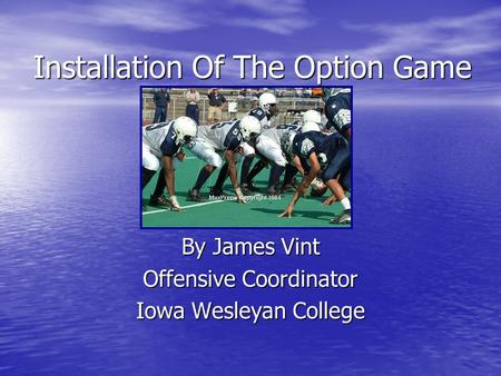 Installation Of The Option Game