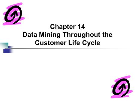 Chapter 14 Data Mining Throughout the Customer Life Cycle.