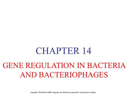 GENE REGULATION IN BACTERIA AND BACTERIOPHAGES