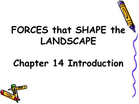 FORCES that SHAPE the LANDSCAPE Chapter 14 Introduction