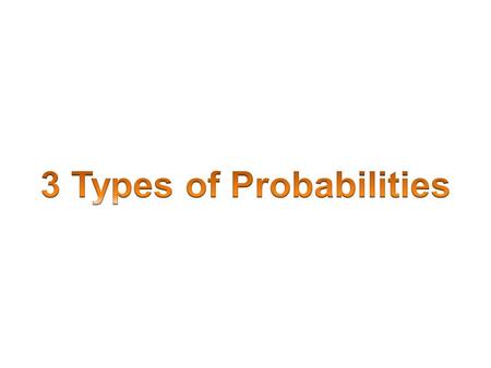 3 Types of Probabilities