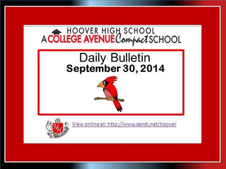 View online at:  Daily Bulletin September 30, 2014.