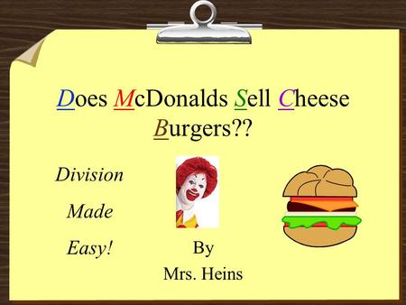 Does McDonalds Sell Cheese Burgers??