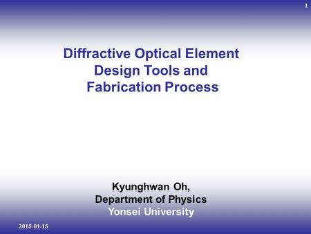Diffractive Optical Element