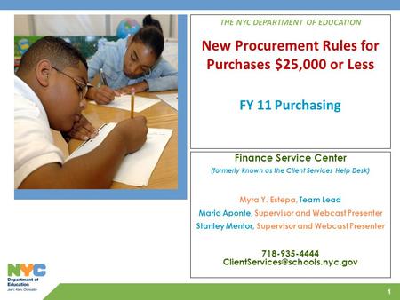 FY 11 Purchasing Finance Service Center