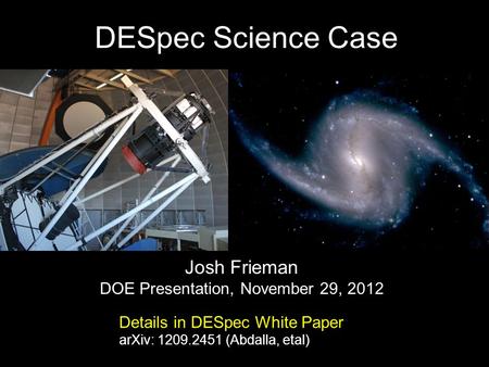 DOE Presentation, November 29, 2012