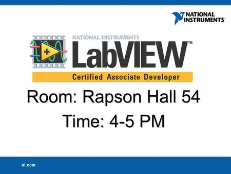 Room: Rapson Hall 54 Time: 4-5 PM.