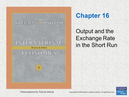 Slides prepared by Thomas Bishop Copyright © 2009 Pearson Addison-Wesley. All rights reserved. Chapter 16 Output and the Exchange Rate in the Short Run.