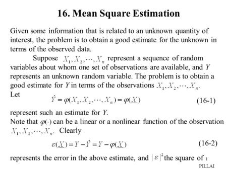 16. Mean Square Estimation