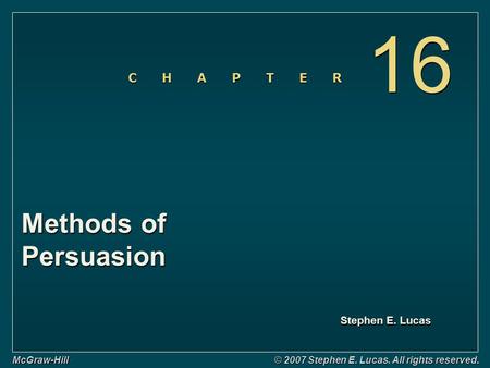 16 Methods of Persuasion Slide No. Title Title Slide