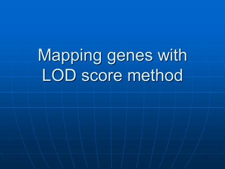 Mapping genes with LOD score method