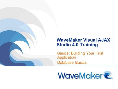 WaveMaker Visual AJAX Studio 4.0 Training