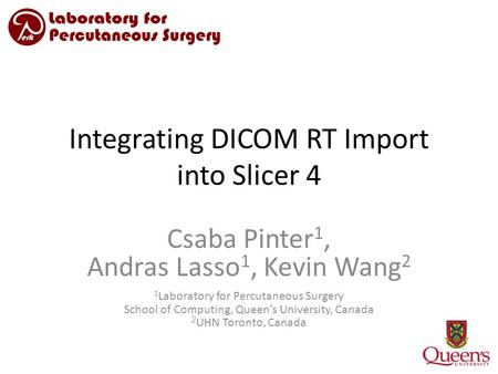 Integrating DICOM RT Import into Slicer 4