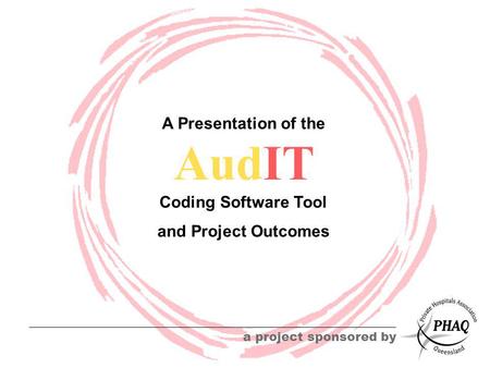 AudIT a project sponsored by A Presentation of the Coding Software Tool and Project Outcomes.