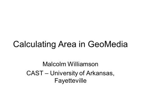 Calculating Area in GeoMedia