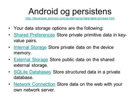 Android og persistens