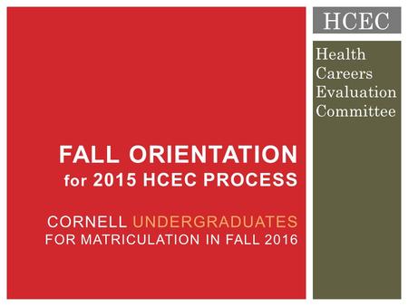 HCEC Health Careers Evaluation Committee
