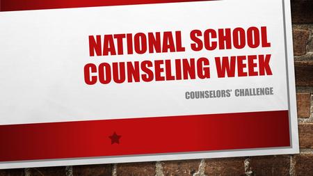 National School Counseling week