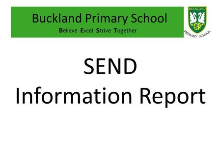 Buckland Primary School Believe Excel Strive Together