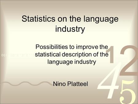 Statistics on the language industry