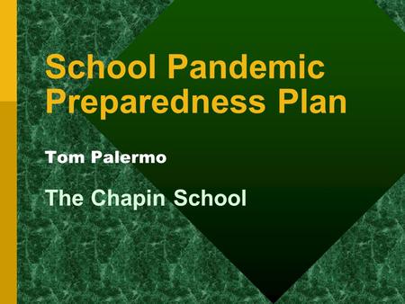School Pandemic Preparedness Plan