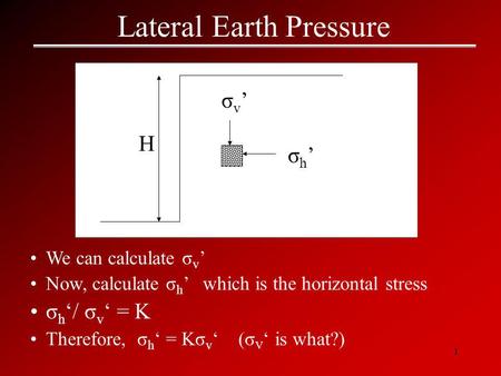 Lateral Earth Pressure