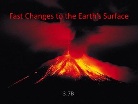 Fast Changes to the Earth’s Surface