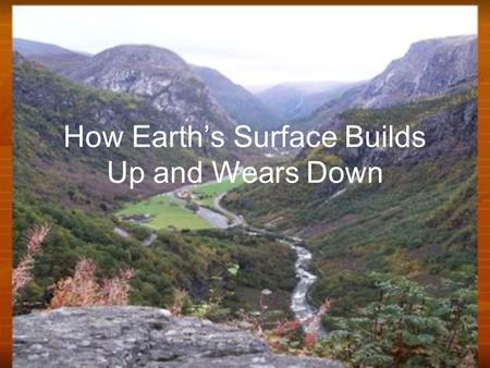 How Earth’s Surface Builds Up and Wears Down. Rapid Changes to Earth’s Surface landslide tsunami volcanic eruption earthquake.