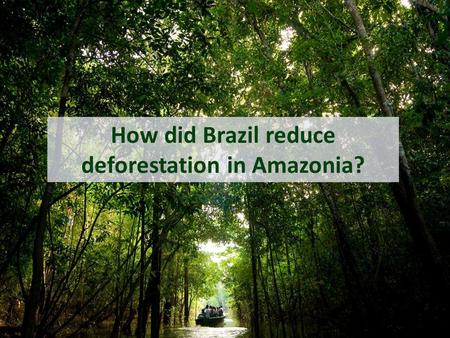 How did Brazil reduce deforestation in Amazonia?.