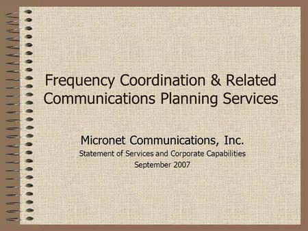 Frequency Coordination & Related Communications Planning Services