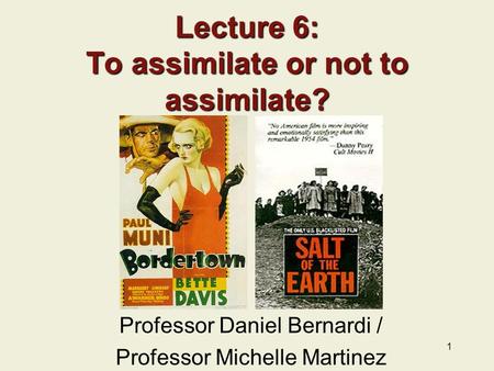 Lecture 6: To assimilate or not to assimilate?