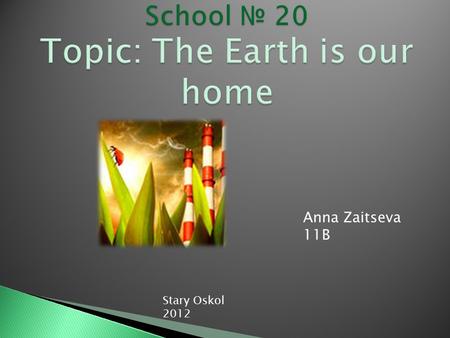 Anna Zaitseva 11B Stary Oskol 2012 is why our planet is in danger?