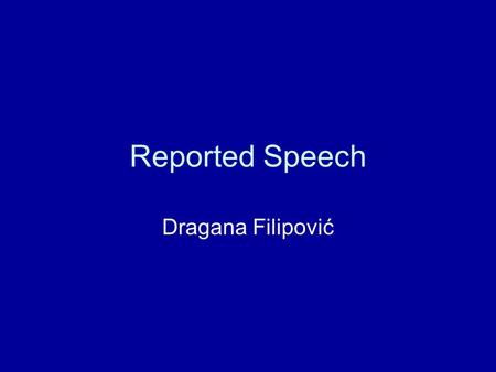 reported speech questions ppt