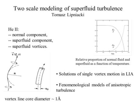 Two scale modeling of superfluid turbulence Tomasz Lipniacki