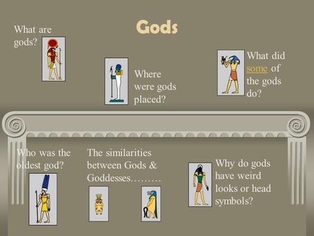 Gods What are gods? What did some of the gods do?