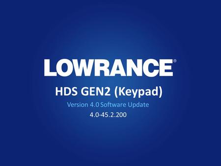 HDS GEN2 (Keypad) Version 4.0 Software Update 4.0-45.2.200.