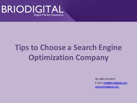 Tips to Choose a Search Engine Optimization Company Tel: 888-310-8074