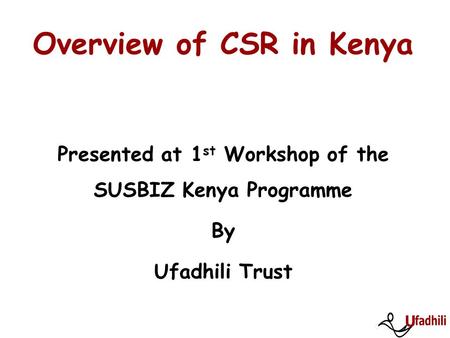 Overview of CSR in Kenya
