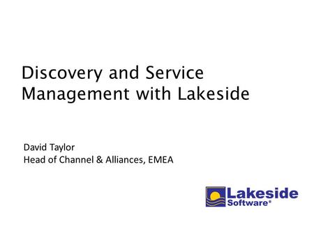 Discovery and Service Management with Lakeside
